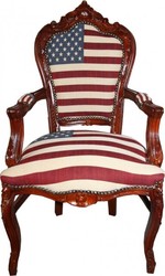4250828310379 - Barock Esszimmer mit Armlehnen USA   Mahagony Braun Antik Stil