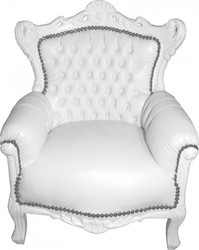 4250828310393 - Barock Kinder Sessel Thron Weiß Weiß 4250828310393 - Barock Kinder Sessel Thron Weiß Weiß