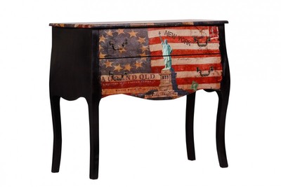 4250828310690 - Barock Kommode mit bedruckter Leder-Optik B90 T38 H77 - Handgefertigtes Unikat 4250828310690 - Barock Kommode mit bedruckter Leder-Optik B90 T38 H77 - Handgefertigtes Unikat