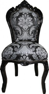 4250828311116 - Barock Esszimmer Stuhl Schwarz Muster   Schwarz