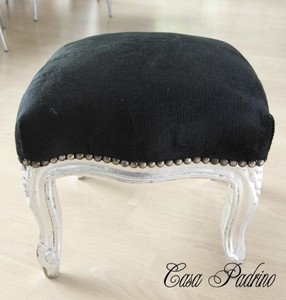 4250828318153 - Barock FuÃhocker Schwarz Silber - Antik Stil Möbel - Hocker 4250828318153 - Barock FuÃhocker Schwarz Silber - Antik Stil Möbel - Hocker