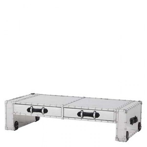 4250828319297 - Couchtisch Vintage Metal Aluminium Mod2 - Coffee Table - Alu Salon Tisch