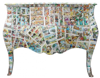 4250828370649 - Barock Kommode Comic Design - Handgefertigt aus Massivholz-  Limited Edition