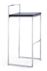 4250828323546 - Designer Barstuhl Eckig Kunstleder Schwarz Barhocker stapelbar