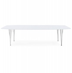 4250828323614 - Designer Konferenztisch WeiÃ   Chrom Ausziehbar 170-270 cm - Designer Tisch Esstisch