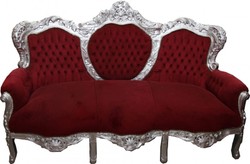 4250828324949 - Barock Sofa Garnitur King Bordeaux Silber - MÃ¶bel Antik Stil