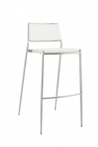 4250828325908 - Luxus Designer Barstuhl WeiÃ mit RÃ¼ckenlehne Barhocker gepolstert - Barhocker