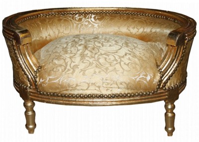 4250828326769 - Barock Hunde & Katzen Sofa Gold Muster   Gold - Hundesessel Sitz Hundebett Katzenbett Hund Katze MÃ¶bel