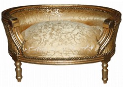4250828326769 - Barock Hunde & Katzen Sofa Gold Muster   Gold - Hundesessel Sitz Hundebett Katzenbett Hund Katze MÃ¶bel