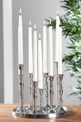 4250828328763 - Designer Kerzenhalter aus poliertem Aluminium 9-flammig -  Shine Classic - Kerzenleuchter