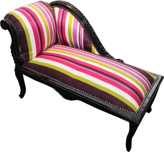 4250828329210 - Barock Kinder Chaiselongue Bunte Streifen   Schwarz - Tron Barock MÃ¶bel