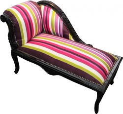 4250828329210 - Barock Kinder Chaiselongue Bunte Streifen   Schwarz - Tron Barock MÃ¶bel