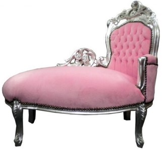 4250828329258 - Barock Kinder Chaiselongue Rosa Silver Mod 2 - Recamiere Barock Möbel 4250828329258 - Barock Kinder Chaiselongue Rosa Silver Mod 2 - Recamiere Barock Möbel