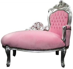 4250828329258 - Barock Kinder Chaiselongue Rosa Silver Mod 2 - Recamiere Barock Möbel 4250828329258 - Barock Kinder Chaiselongue Rosa Silver Mod 2 - Recamiere Barock Möbel