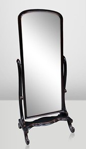 4250828329302 - Barock Standspiegel Schwarz schwenkbar Antik Stil - MÃ¶bel Spiegel