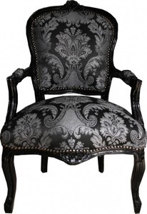 4250828329425 - Barock Salon Stuhl Schwarz Muster Schwarz - Antik Stil Möbel 4250828329425 - Barock Salon Stuhl Schwarz Muster Schwarz - Antik Stil Möbel
