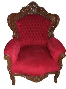 4250828349430 - Barock Sessel King Bordeaux Braun Lackiert 4250828349430 - Barock Sessel King Bordeaux Braun Lackiert