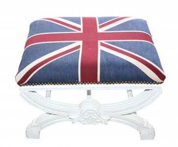 4250828333767 - Barock Sitzhocker Kreuzhocker Union Jack Weiß 4250828333767 - Barock Sitzhocker Kreuzhocker Union Jack Weiß