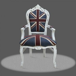 4250828333774 - Barock Esszimmer mit Armlehnen Union Jack Antikstil Weiß - Antik Stil 4250828333774 - Barock Esszimmer mit Armlehnen Union Jack Antikstil Weiß - Antik Stil