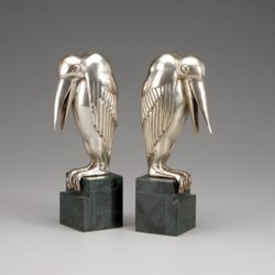 4250828335440 - Luxus Bücherstützen Maribou aus Bronze auf Marmorsockel 4250828335440 - Luxus Bücherstützen Maribou aus Bronze auf Marmorsockel