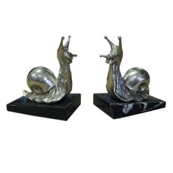 4250828335525 - Luxus BÃ¼cherstÃ¼tzen Art Deco Schnecken aus Bronze auf Marmorsockel - BÃ¼cherstÃ¼tze - Book End