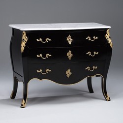 4250828335693 - Barock Kommode Schwarz mit goldenen Applikationen und Marmorplatte 120cm - Luxus Kollektion 4250828335693 - Barock Kommode Schwarz mit goldenen Applikationen und Marmorplatte 120cm - Luxus Kollektion