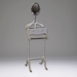 4250828335853 - Designer Luxus Garderoben StÃ¤nder Paris WeiÃ mit Spiegel - Dressboy - KleiderstÃ¤nder AnzugstÃ¤nder - Barock Empire Art Deco Jugendstil Biedermeier