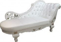 4250828341090 - Barock Chaiselongue Weià Gold Echt Leder Chaise Lonque - Recamiere aus dem Hause - Liege Sofa Wohnzimmer Möbel 4250828341090 - Barock Chaiselongue Weià Gold Echt Leder Chaise Lonque - Recamiere aus dem Hause - Liege Sofa Wohnzimmer Möbel