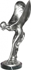 4250828343988 - Anmutende Bronze Figur Skulptur vernickelt auf Marmorsockel Lady with Wings aus der Luxus Kollektion von Casa Padrino 4250828343988 - Anmutende Bronze Figur Skulptur vernickelt auf Marmorsockel Lady with Wings aus der Luxus Kollektion von Casa Padrino