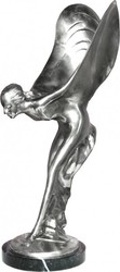 4250828343988 - Anmutende Bronze Figur Skulptur vernickelt auf Marmorsockel Lady with Wings aus der Luxus Kollektion von Casa Padrino 4250828343988 - Anmutende Bronze Figur Skulptur vernickelt auf Marmorsockel Lady with Wings aus der Luxus Kollektion von Casa Padrino