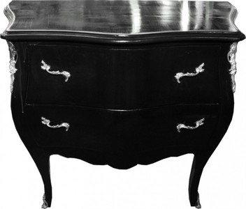 4250828344039 - Barock Kommode Schwarz 103 cm - Antik Stil Möbel 4250828344039 - Barock Kommode Schwarz 103 cm - Antik Stil Möbel