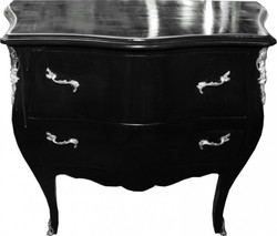 4250828344039 - Barock Kommode Schwarz 103 cm - Antik Stil Möbel 4250828344039 - Barock Kommode Schwarz 103 cm - Antik Stil Möbel