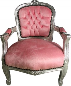 4250828344046 - Barock Kinder Stuhl Baby Rosa Silber - Kindermöbel 4250828344046 - Barock Kinder Stuhl Baby Rosa Silber - Kindermöbel