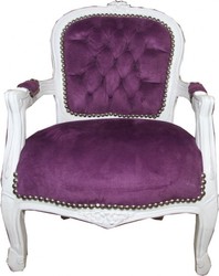 4250828344053 - Barock Kinder Stuhl Lila WeiÃ - KindermÃ¶bel
