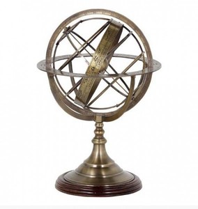 4250828346484 - Luxus BÃ¼cherstÃ¼tzen Globus Messing Finish HÃ¶he 52 cm - BÃ¼cherstÃ¼tze - Luxus Kollektion - Art Deco