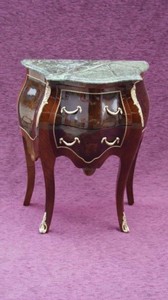 4250828348631 - Barock Kommode mit Marmorplatte Braun H 73 cm B 59 cm - Modell Mahagoni - Nachttisch Kommode