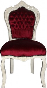 4250828348983 - Barock Esszimmer Stuhl Bordeauxrot Creme Antik Look 4250828348983 - Barock Esszimmer Stuhl Bordeauxrot Creme Antik Look