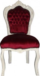 4250828348983 - Barock Esszimmer Stuhl Bordeauxrot Creme Antik Look 4250828348983 - Barock Esszimmer Stuhl Bordeauxrot Creme Antik Look