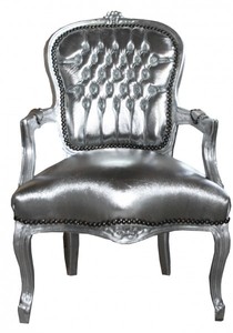 4250828349461 - Barock Salon Stuhl Silber Silber 4250828349461 - Barock Salon Stuhl Silber Silber