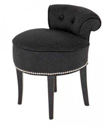 4250828350030 - Designer Hocker Stuhl aus massivem Eichenholz Dunkelgrau Schwarz - Chesterfield Kolonial Stil Shabby Landhaus Barock Schminktisch Stuhl Möbel 4250828350030 - Designer Hocker Stuhl aus massivem Eichenholz Dunkelgrau Schwarz - Chesterfield Kolonial Stil Shabby Landhaus Barock Schminktisch Stuhl Möbel