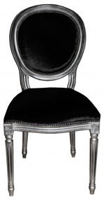 4250828350221 - Barock Esszimmer Stuhl Schwarz Silber - Designer Stuhl - Luxus Qualität 4250828350221 - Barock Esszimmer Stuhl Schwarz Silber - Designer Stuhl - Luxus Qualität