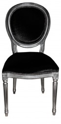 4250828350221 - Barock Esszimmer Stuhl Schwarz Silber - Designer Stuhl - Luxus Qualität 4250828350221 - Barock Esszimmer Stuhl Schwarz Silber - Designer Stuhl - Luxus Qualität