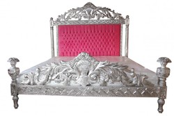 4250828350313 - Luxus Barock Bett Antik Rosa Silber - Luxus Bett - Antik Look 4250828350313 - Luxus Barock Bett Antik Rosa Silber - Luxus Bett - Antik Look