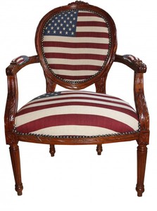 Baroque Salon Chair Mod 3 Usa Design Mahagoni Brown Usa Style