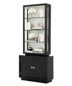 4250828350535 - Luxus Bücher Schrank Schwarz Massivholz Miami Single Cabinet Wohnzimmer Schrank Barock Jugendstil Rokoko Vitrine Ladeneinrichtung 4250828350535 - Luxus Bücher Schrank Schwarz Massivholz Miami Single Cabinet Wohnzimmer Schrank Barock Jugendstil Rokoko Vitrine Ladeneinrichtung