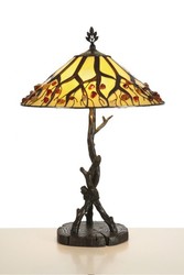 4250828350597 - Handgefertigte Tiffany Hockerleuchte Tischleuchte Höhe 64 cm Durchmesser 40 cm - Leuchte Lampe 4250828350597 - Handgefertigte Tiffany Hockerleuchte Tischleuchte Höhe 64 cm Durchmesser 40 cm - Leuchte Lampe