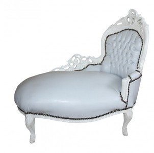 4250828350733 - Barock Kinder Chaiselongue Weiß Weiß - Recamiere Barock Möbel 4250828350733 - Barock Kinder Chaiselongue Weiß Weiß - Recamiere Barock Möbel