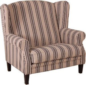4250828350863 - Luxus Ohrensessel 1 1 2 Sitzer Creme Streifen - Sessel Möbel Hotel & Lounge Einrichtung 4250828350863 - Luxus Ohrensessel 1 1 2 Sitzer Creme Streifen - Sessel Möbel Hotel & Lounge Einrichtung