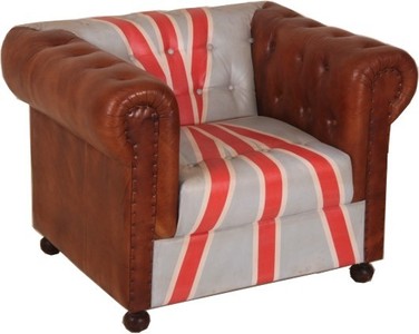 4250828350887 - Chesterfield Luxus Echt Leder Sessel Union Jack Braun 1 Sitzer Vintage Leder von Englische Flagge England Möbel 4250828350887 - Chesterfield Luxus Echt Leder Sessel Union Jack Braun 1 Sitzer Vintage Leder von Englische Flagge England Möbel