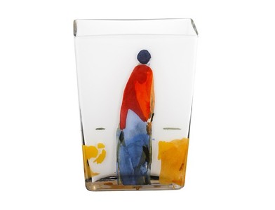 4250828352058 - Handgearbeitete Opalglasvase mit einem Motiv von Oskar Koller HÃ¶he 20 cm - feinste QualitÃ¤t aus der Tettau Porzellanfabrik - wunderschÃ¶ne Vase